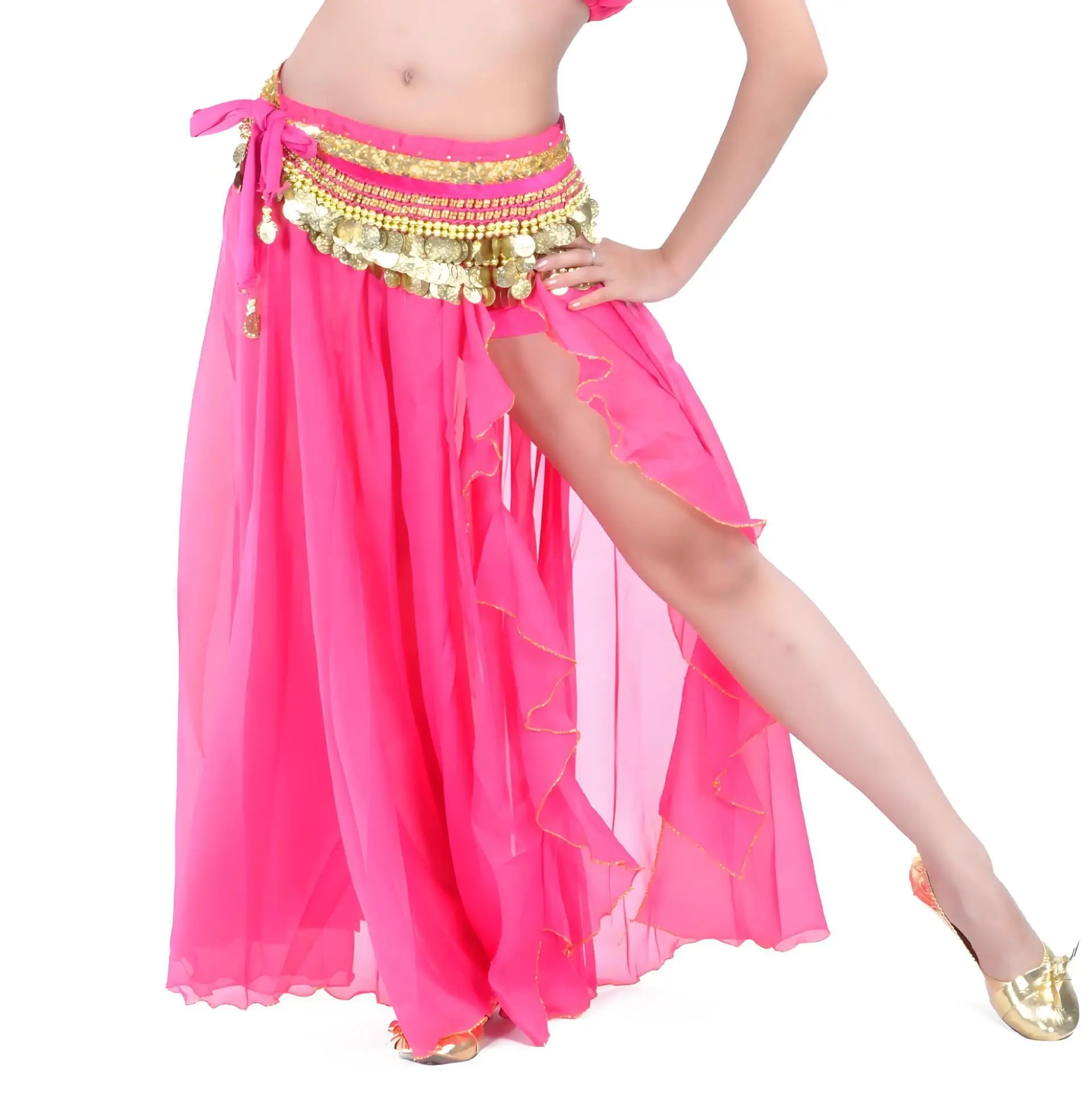 

Single Slit Skirt Belly Dance Costumes India Dance Performance Costumes For Woman