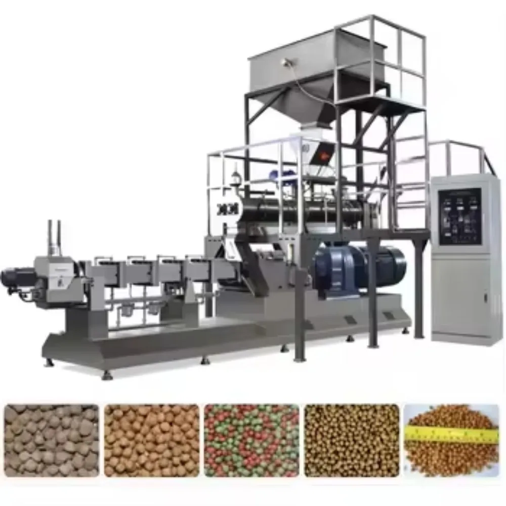 Energy Saving Screw Extruder Dog Food Processing Line with PLC Motor Gear Food Grade Stainless Steel Pellet Machine