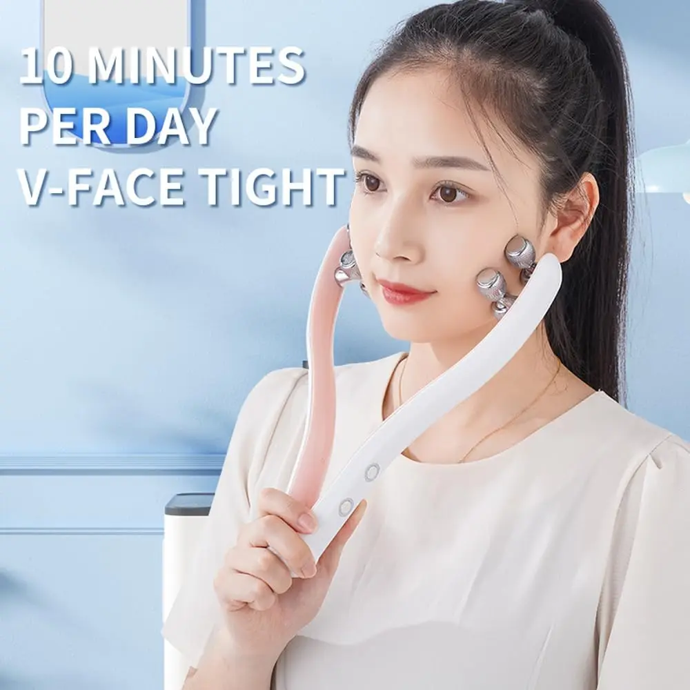 Electric Face Lifting Machine Massage Vibration Roller Facial Roller Massager Reduce Double Chin Removal V Line Lift Beauty Belt