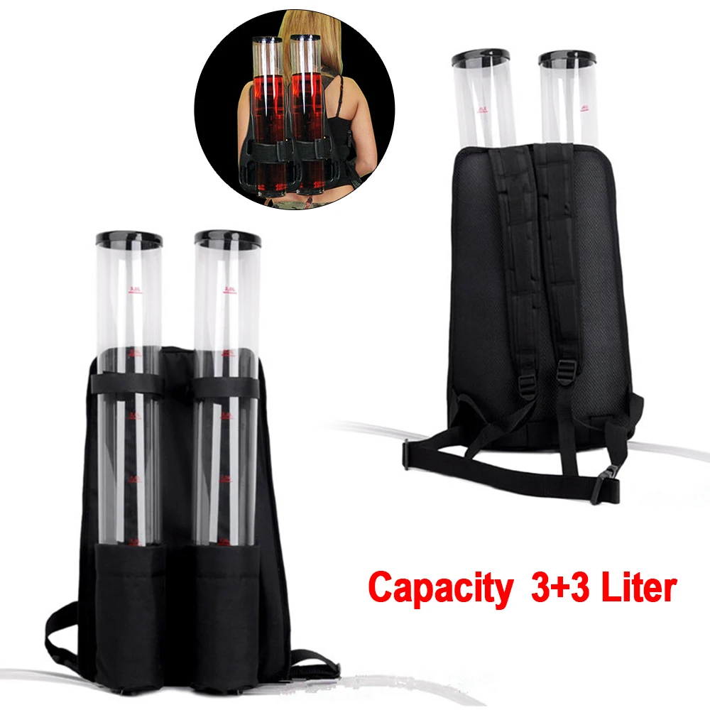 Dual Tank Double Drink Beverage Dispenser Backpack Beer Liquid Shot Pump 1 Pair