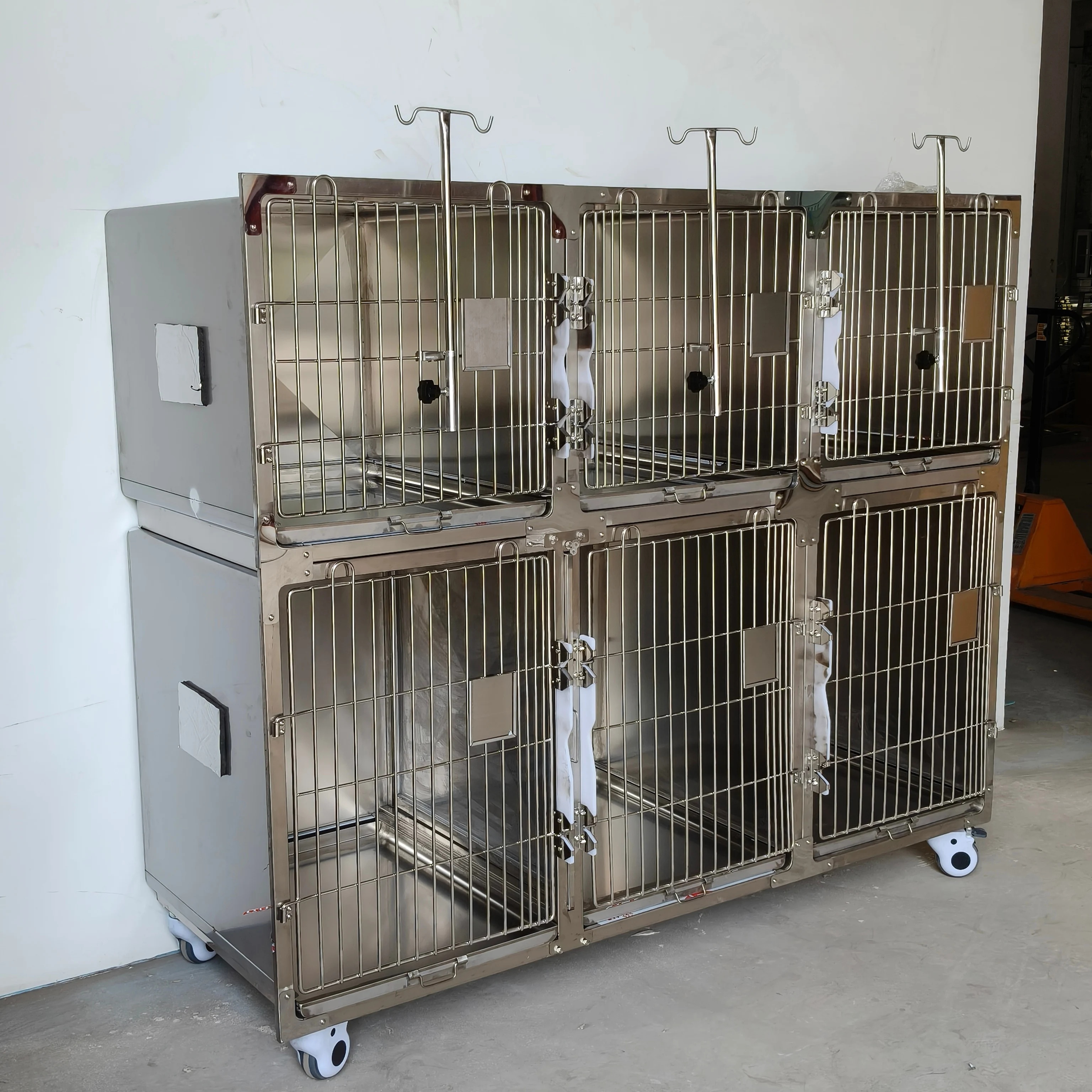 304 Stainless Steel Dog Crates Rustproof Indoor 6 Door with Removable Tray