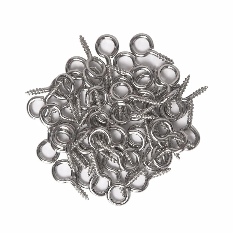80–490 Stück silberne Ösenhaken, Schraube, Metall, 0,67 Zoll, 11,1 Zoll, Haken und Öse, kleine Ösenschrauben (0 # -5 # )