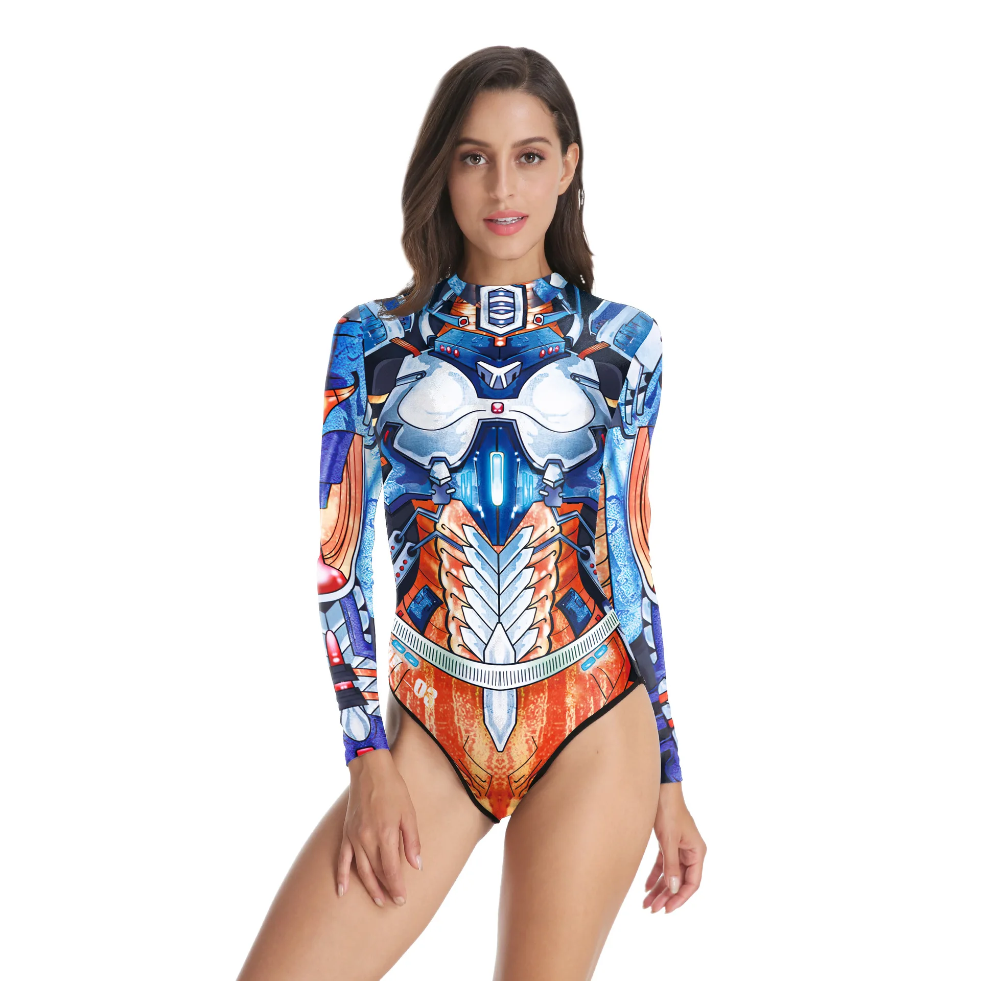 

Women Machine Robot 3D Digital Printing One-piece Swimsuit Adults Girls Anime Swimming Party Cosplay Costumes Swimwear Bodysuit