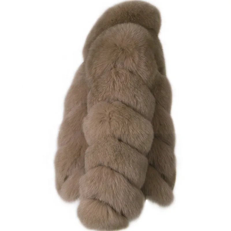 Wholesale Natural Fox Fur Jacket Women 2023 Winter Warm Turn-Down Collar Fox Fur Coat Ladies Outerwear