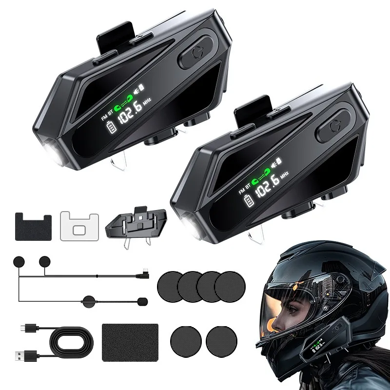 

Multiplayer Intercom Riding Headset Waterproof Noise Canceling Motorcycle Helmet Bluetooth Headset