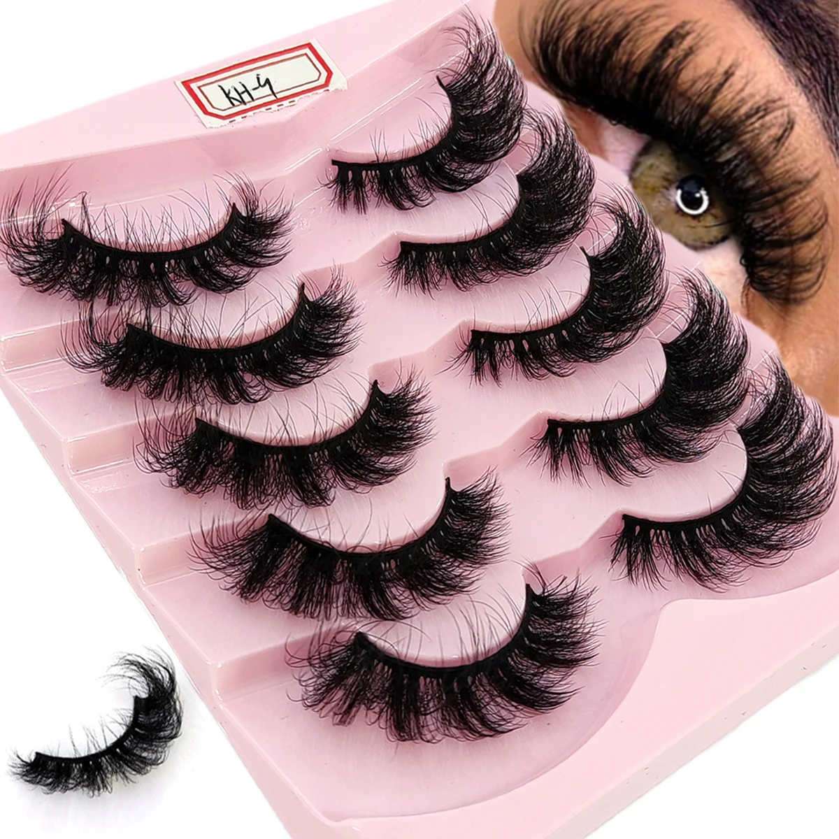 5 Paar 8D Nerz-Wimpern Natürliche Nerz-Kunstwimpern Dramatisches Volumen Falsche Wimpernverlängerung Faux Cils Großhandel Make-up Zubehör