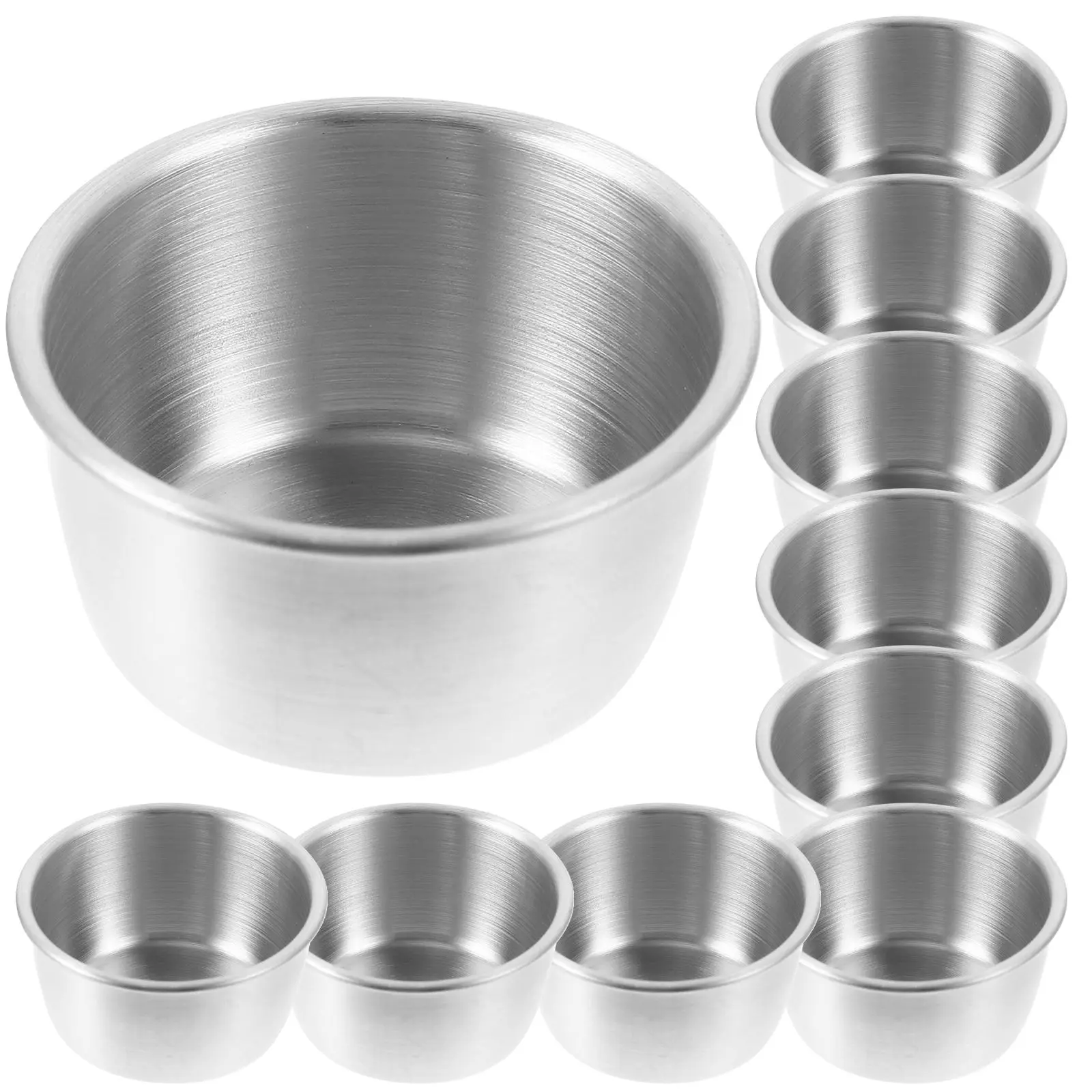

10 Pcs Stainless Steel Sauce Cups Dipping Bowls Mini Containers Metal Salad Dressing Side Dishes Eco Friendly Anti Scratch