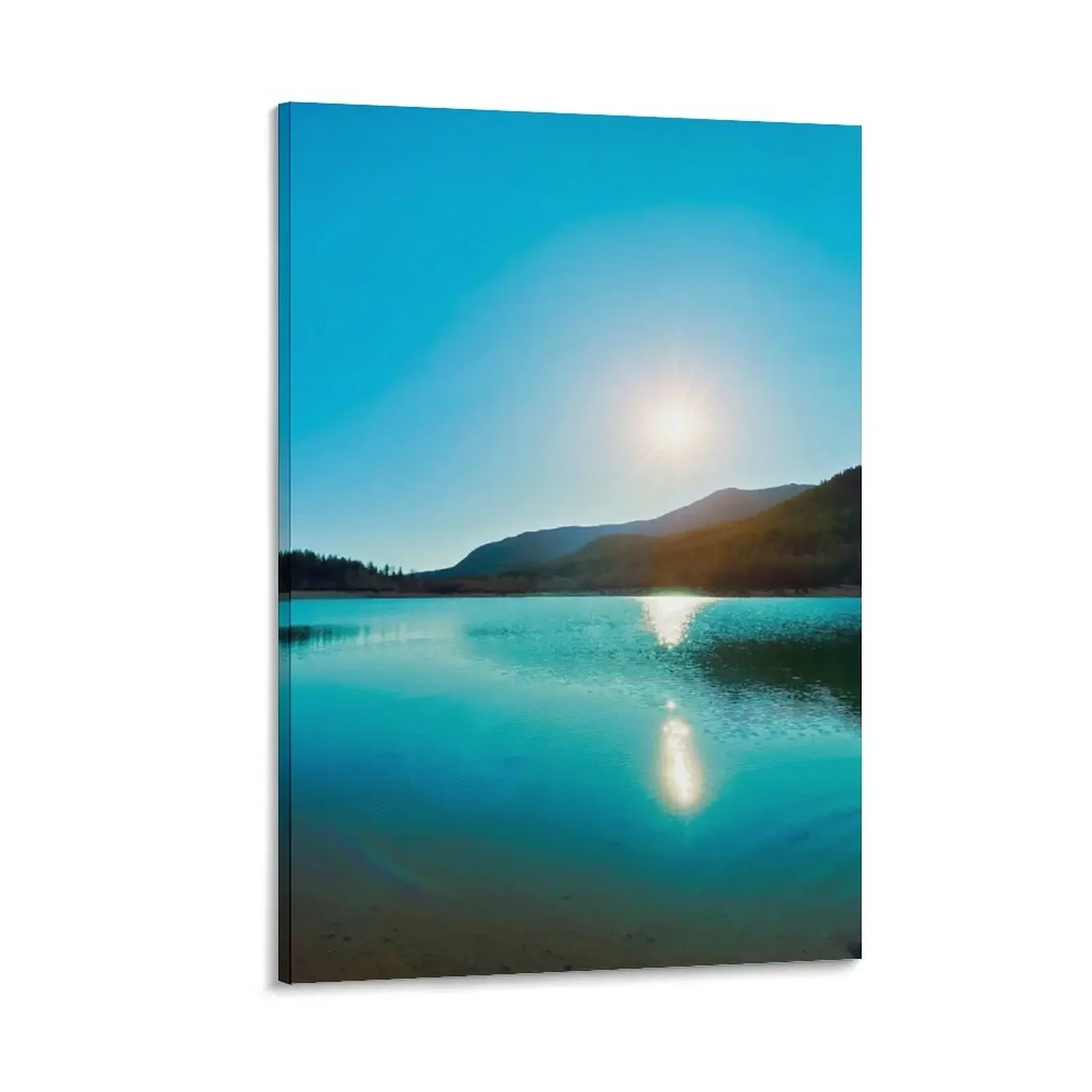 

Teal Lake Canvas Painting decor posters for room accessories for home decor