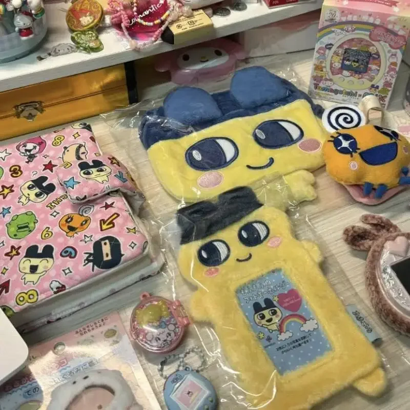 Japanse Cartoon Pluche Kaarthoes Tamagotchi Mametchi Mimitchi Meisje Polaroid Foto Ansichtkaarthouder Tas Hanger Rits Decoratie