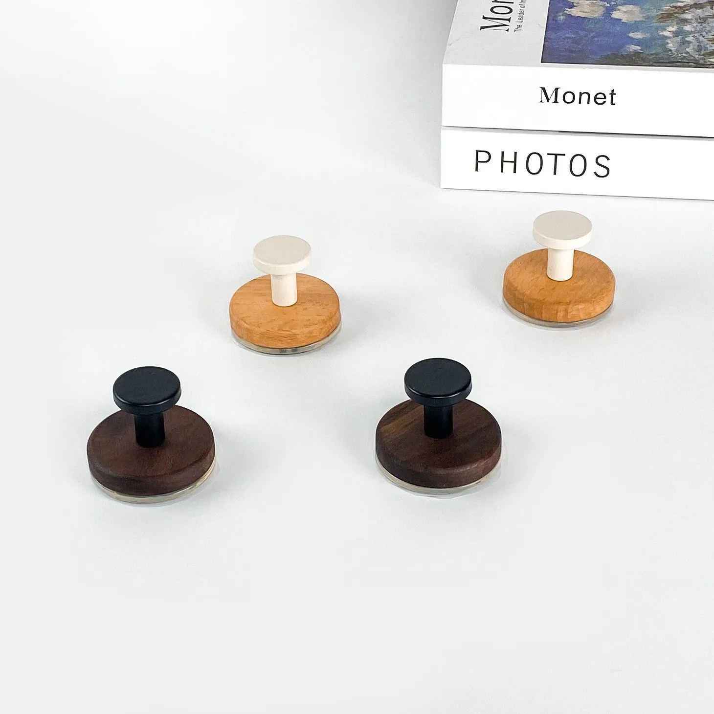 

2026 hot Kitchen and bathroom traceless wooden suction cup hook without punching vacuum coat hook solid wood movable suction cup