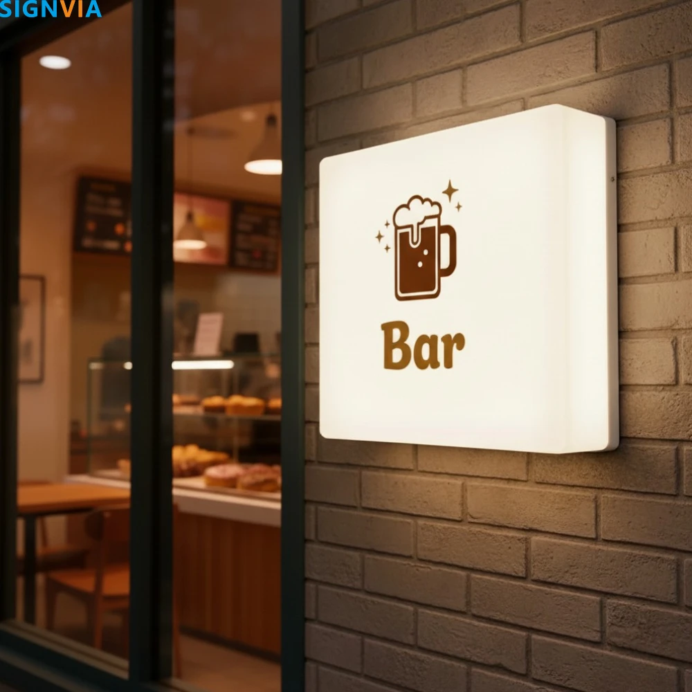 Custom Led Light box Signs Metal Sign Personal Design Signage Waterproof Wall Decorations Business Acrylic Logo Bright Home Box