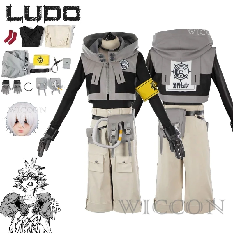 

GACHIAKUTA Ludo White Hair And An Orphan Adopted By His Foster Father Regret In The Garbage Dump Cosplay Costume Anime Full Suit