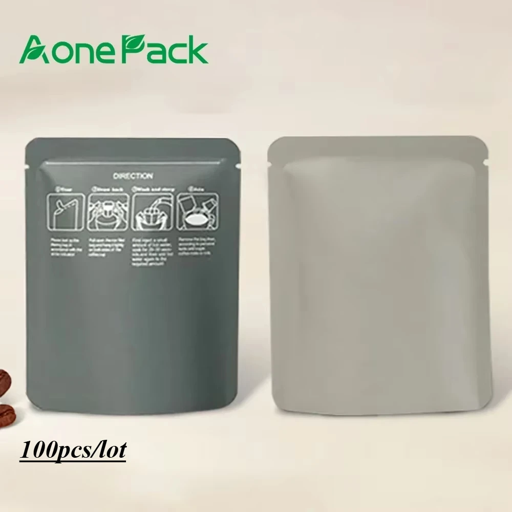 100 sztuk hurtowych wysokiej jakości folii aluminiowej Kraft Paper Pusta wisząca torba do pakowania filtrów do uszu Torby na przekąski z kawą