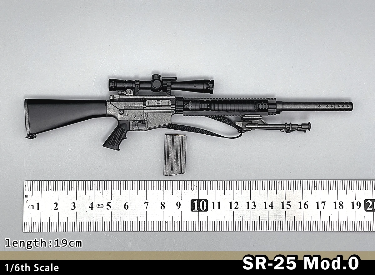 1/6 Scale SR-25 Mod.0 Weapon Model Sniper Rifle 77029 for 12inch Action Figure Army Military Soldier Accessories Gifts Toys