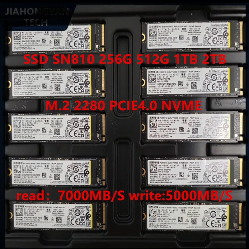 Original For WD SN810 1TB 2TB M.2 2280 PCIE4.0 NVME Solid State Drive Supports PS5