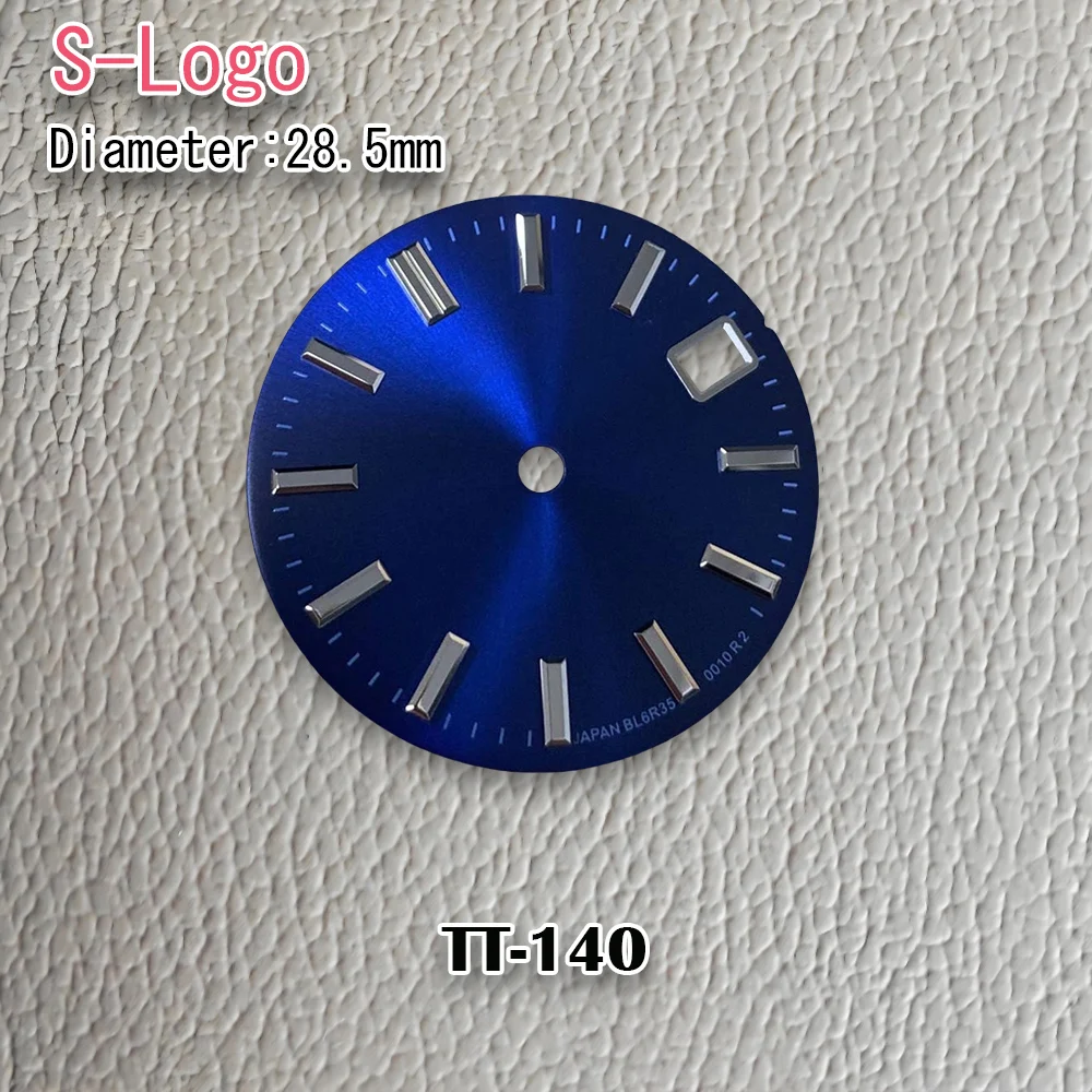 New 28.5mm GS Logo NH35 Dial black Sunray Dial Fit NH36/4R/7S Movement No Luminous High Quality Watch Modification Accessories