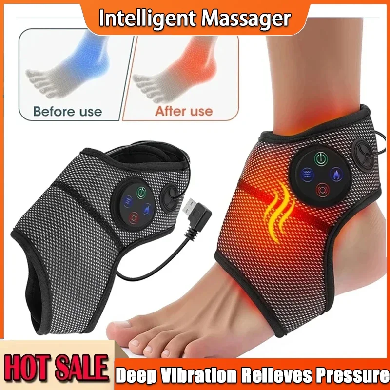 

Электрический массажер для лодыжки ног с вибрацией, горячий компресс, умный многофункциональный бандаж под давлением воздуха для релаксации и лечения