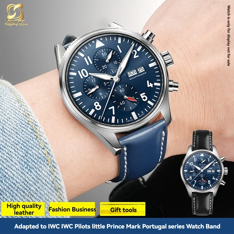 

For IWC's new pilot watch Little Prince Mark 18 20 Portugal Portofino series business leather men's strap accessories blue 20 21