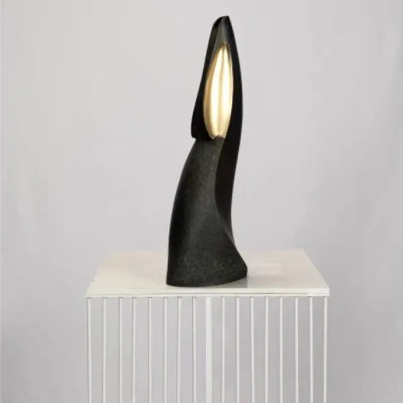 Custom Modern Abstract Bronze Moon Rabbit Sculpture for Hotel Home Decoration Art Ornament