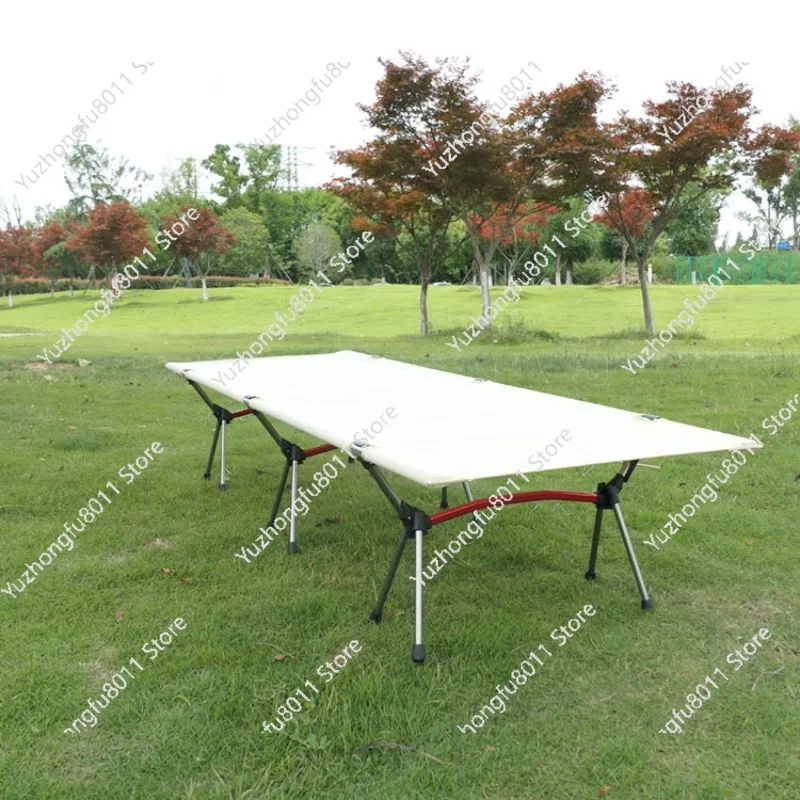Heavy Duty Adjustable Height Folding Bed Aluminum Alloy Dual Use Single Bed with Carry Bag Portable Storable Camping Nap Bed