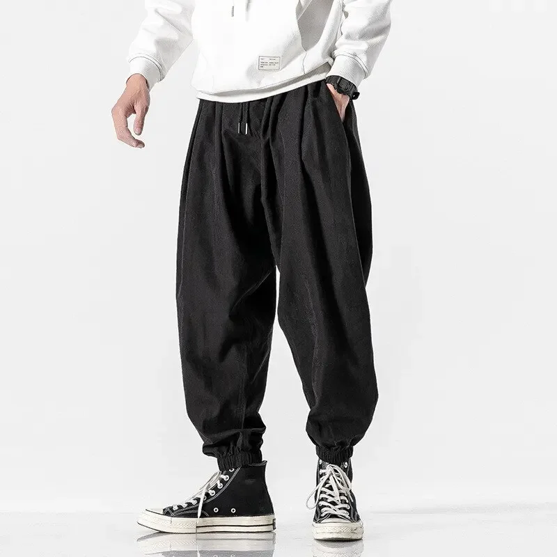 2024 Spring New Japanese Beam Leg Pants Loose Casual Wide-Legged Pants Fashion Hip-Hop Street Designer Model Harlequin Pants