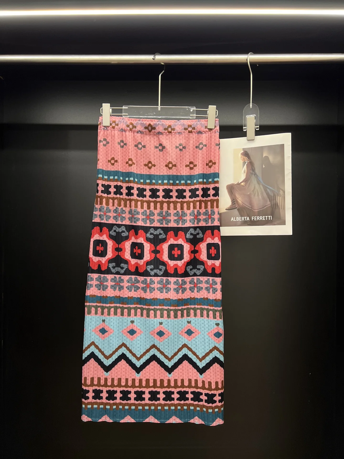 Miyake-falda plisada estampada, novedad de verano 2025, Falda plisada de sensación Premium de alta gama con temperamento