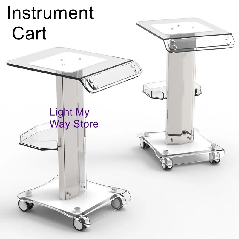 

Beauty equipment trolley beauty salon special acrylic small bubble trolley stand dolly base