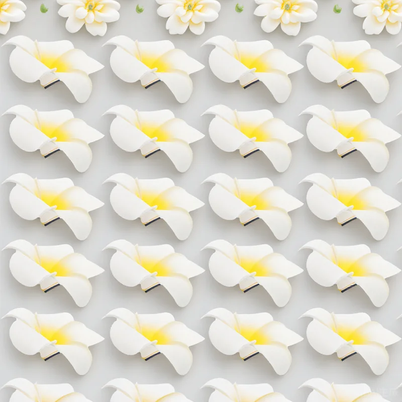 

20 Pcs Hair Barrette for Women Flower Clips Plumeria Hairpin Cute Barrettes White