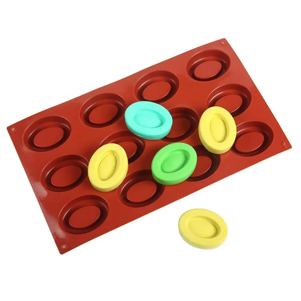 New Arrival 12 Hole Oval Silicone Cake Mold DIY Doughnut Cake Jelly Pudding Chocolate Mold Cake Decoration Kitchen Baking Tools