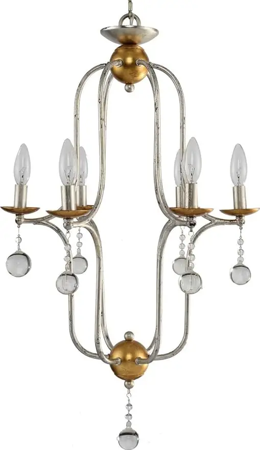 Lighting Chandelier Classic Silver Gold Iron Glass 6-Light lighting for living room  crystal chandelier