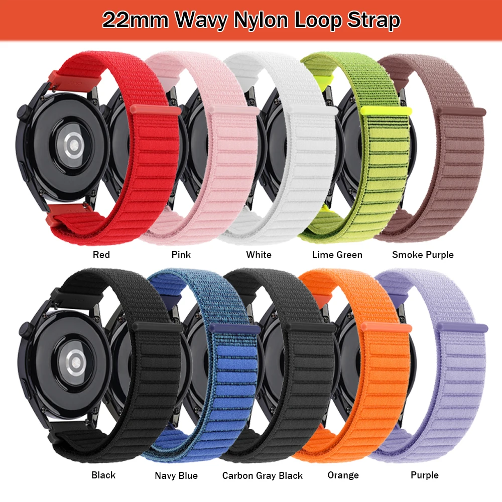 20 مللي متر/22 مللي متر متموجة النايلون حلقة حزام الساعات ل Garmin Forerunner 255/570/645 حزام Vivoactive 4/5/6 Venu 3/2 مربع نشط استبدال سوار #2