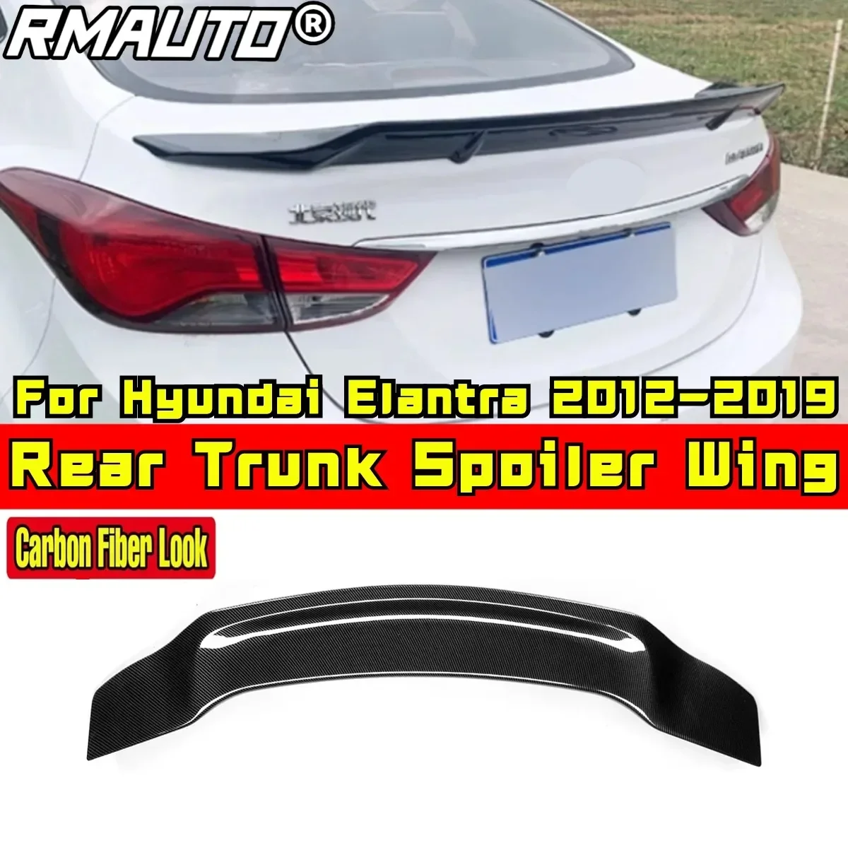 Rear Trunk Spoiler Wing Rear Trunk Spoiler Car Rear Spoiler For Hyundai Elantra 2012-2019 Body Kit Car Accessories