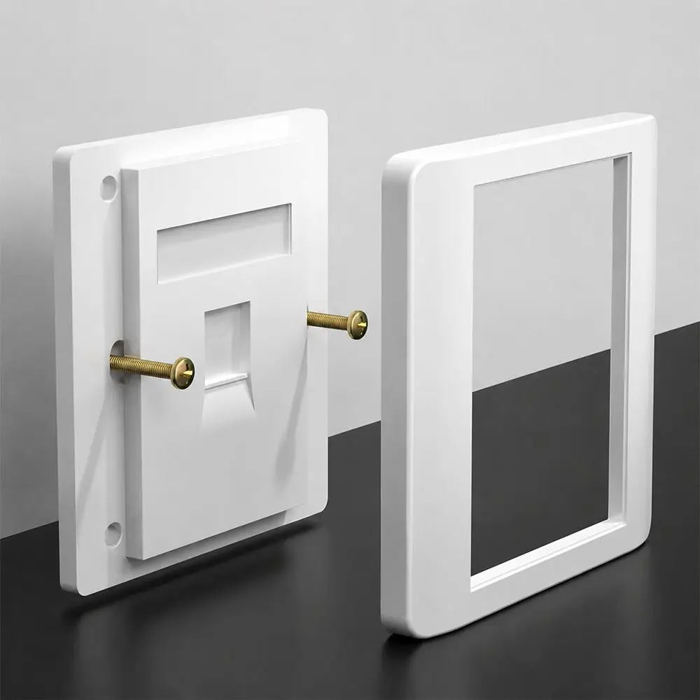 1Pcs 86 Type Network Wall Panel 1/2/3/4 Port CAT5E CAT6 CAT6A CAT7 CAT8 RJ45 Outlet RJ45 Connector 8.5x8.5cm