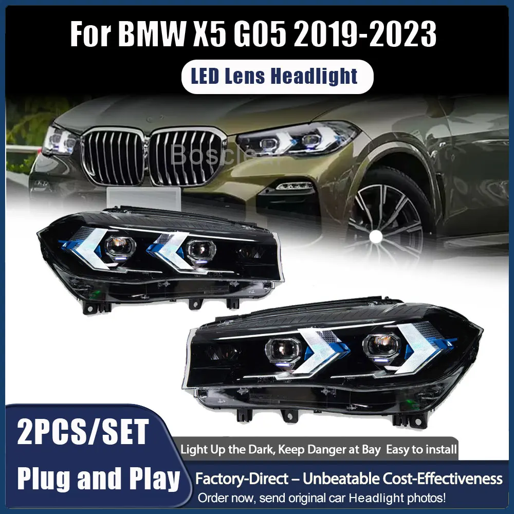 

Для Plug and Play BMW X5 G05 Фара 2019-2023 Передний фонарь Новые светодиодные фары DRL Указатель поворота в сборе Автомобильные светодиодные фары