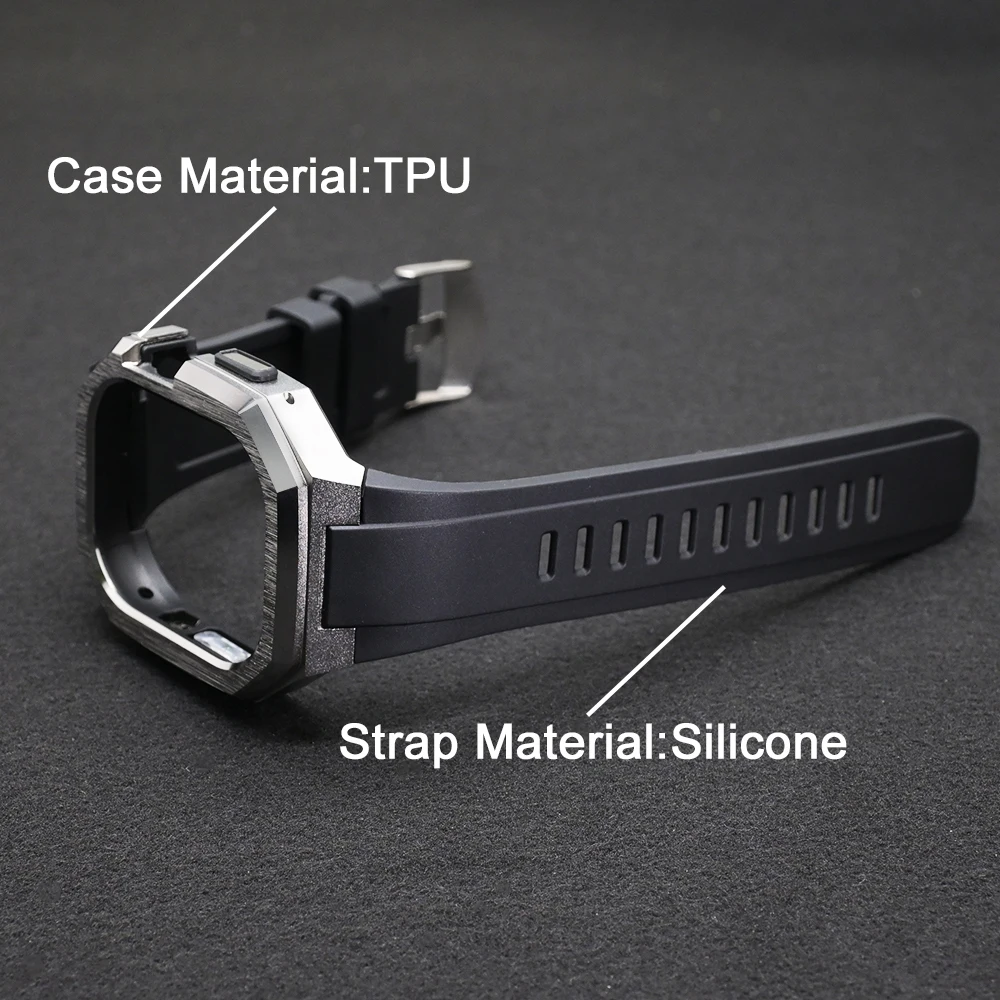 Custodia in TPU + cinturino in silicone per Apple Watch Ultra 2 49mm Accessori per bracciale aziendale per kit di modifica cinturino ultra lusso iwatch