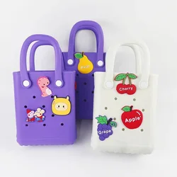 Charms Beach Bag Rubber Waterproof Female Shoulder Handbag Fashion Crossbody Messenger Travel Pool Women Jibz Tote Sac Bag Gift