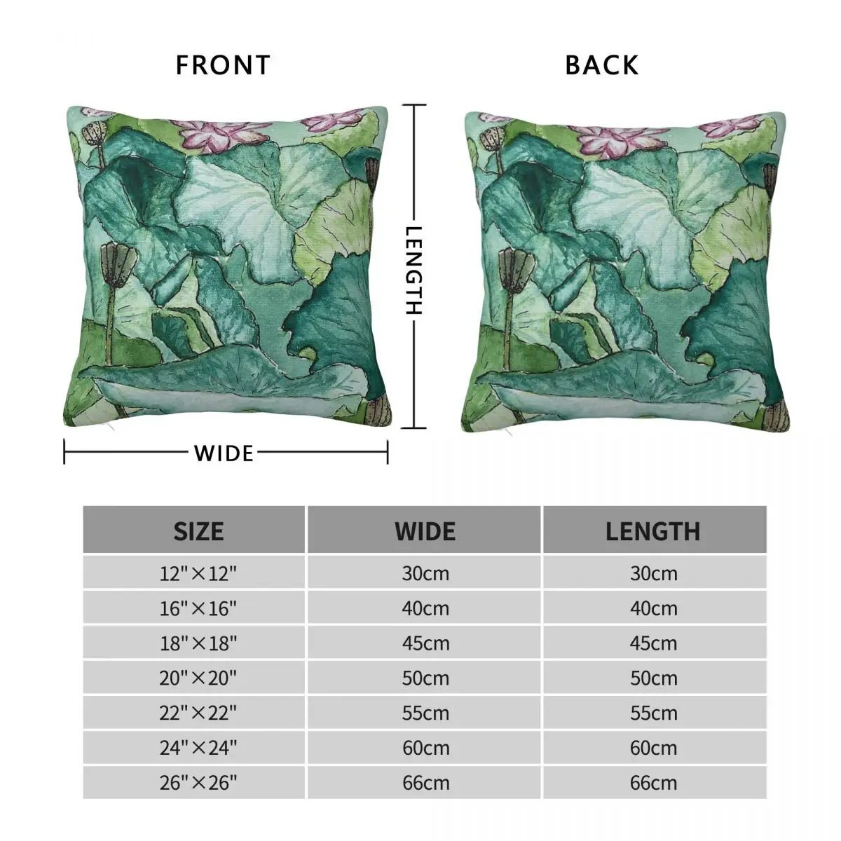 Pink Lotus Botanical Square Pillowcase Polyester Linen Velvet Pattern Zip Decor Pillow Case Home Cushion Cover