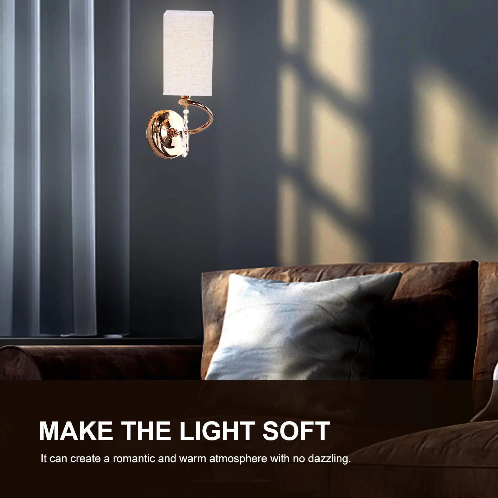 

E27 Square Cloth Lamp Shade Durable Protective Cover Suitable for Ceiling Wall Floor Lamp Warm Mood Lighting Shade