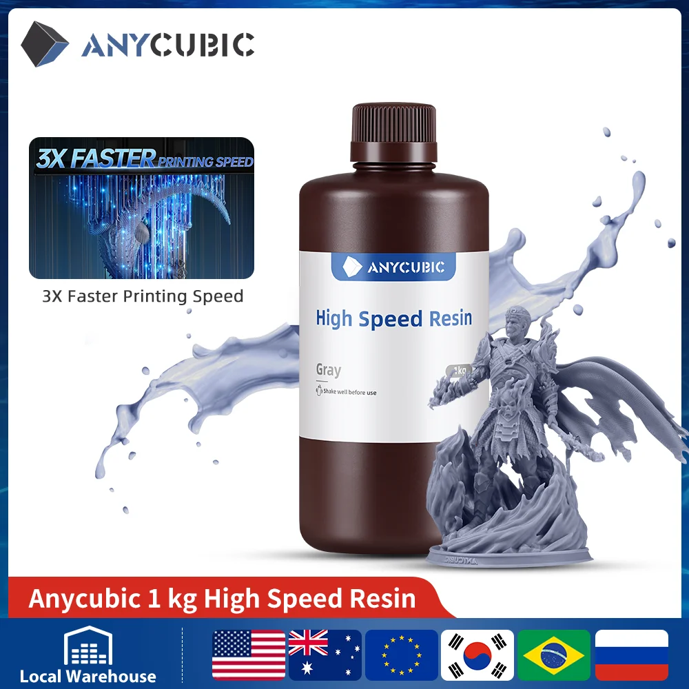 ANYCUBIC High Speed Resin For Photon Mono M5s 405nm Resin For LCD 3D Printer  3X Faster Quick Curing Liquid Printing Materials