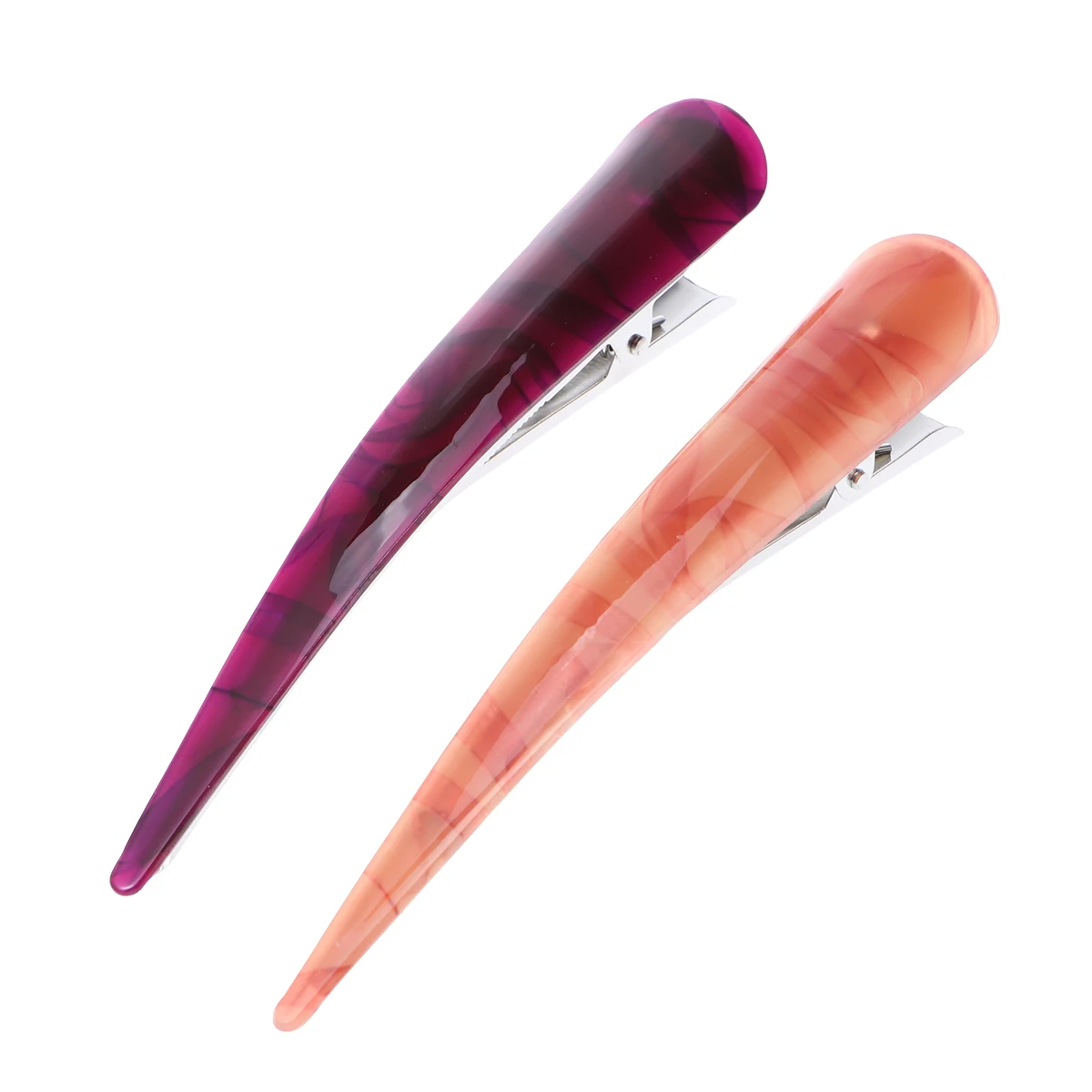 

2pcs Duckbill Big Size Strong Non-Slip Barrettes Styling Tools For Hair Dye Salon Use Red Purple Acrylic Clips For Women Fast