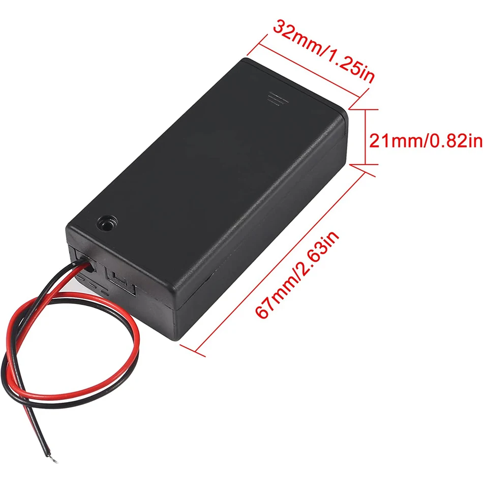 10Pcs 9V แบตเตอรี่ผู้ถือด้วยสวิทช์แบตเตอรี่9V พร้อมสวิทช์9V แบตเตอรี่ผู้ถือเก็บของที่ครอบกรณีผู้ถือ