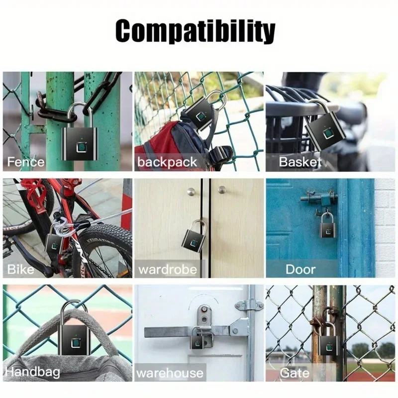 1Pcs/3Pcs Fingerprint Lock Keyless Waterproof Anti-theft Smart Lock Zinc Alloy Smart Security Electronic Door Cabinet Lock