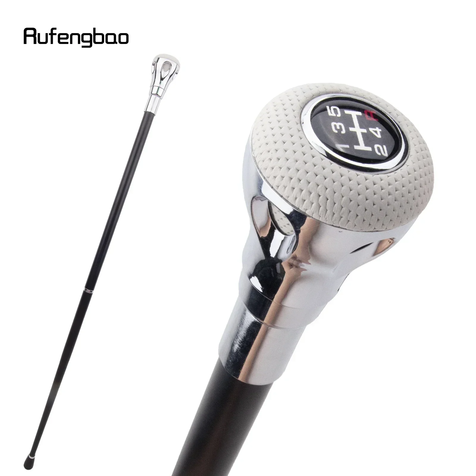 White Black Number Silver Walking Cane Fashion Steampunk & Everyday Gentleman Elegant Cosplay Cane Crosier 92cm