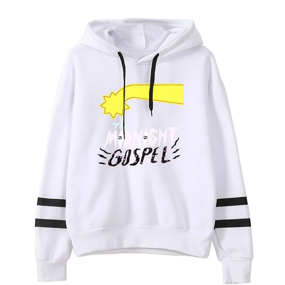 De Middernacht Gospel Hoodies Unisex Pocketless Mouw Heren Sweatshirt Casual Streetwear American Cartoon Kleding Plus Size