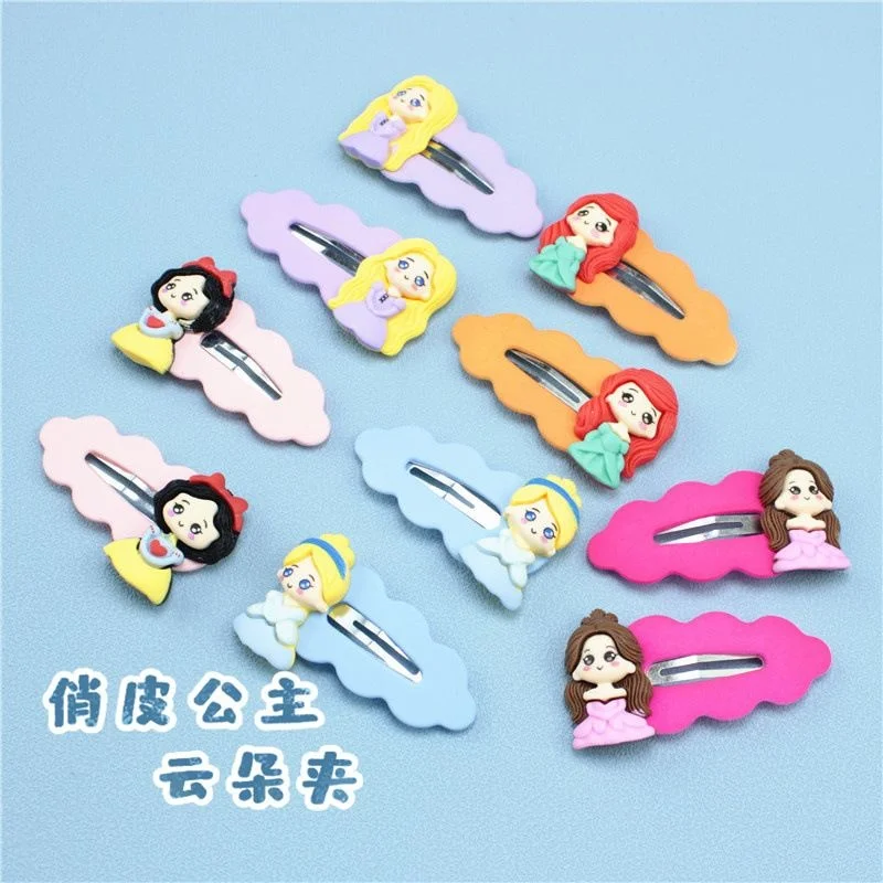 2023 New Cartoon Animal Hair Clip Velvet Oval Clip Sweet Tulip Bow Knot Side Clip INS