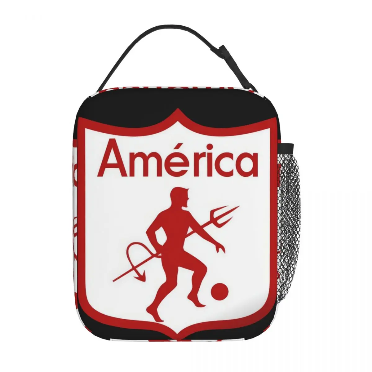 America De Cali Los Diablos Rojos Los Escarlatas Insulated Lunch Bag Tote Food Handbag