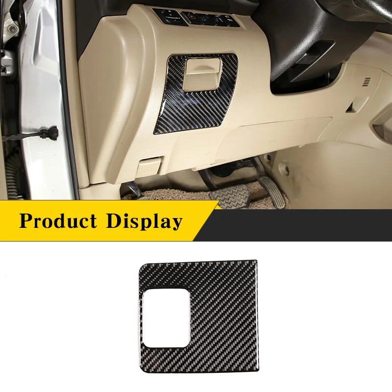 

Real Carbon Fiber Interior Trim Sticker for Main Driver's Side Lower Storage Panel Frame Cover for Toyota Highlander 2009-2013