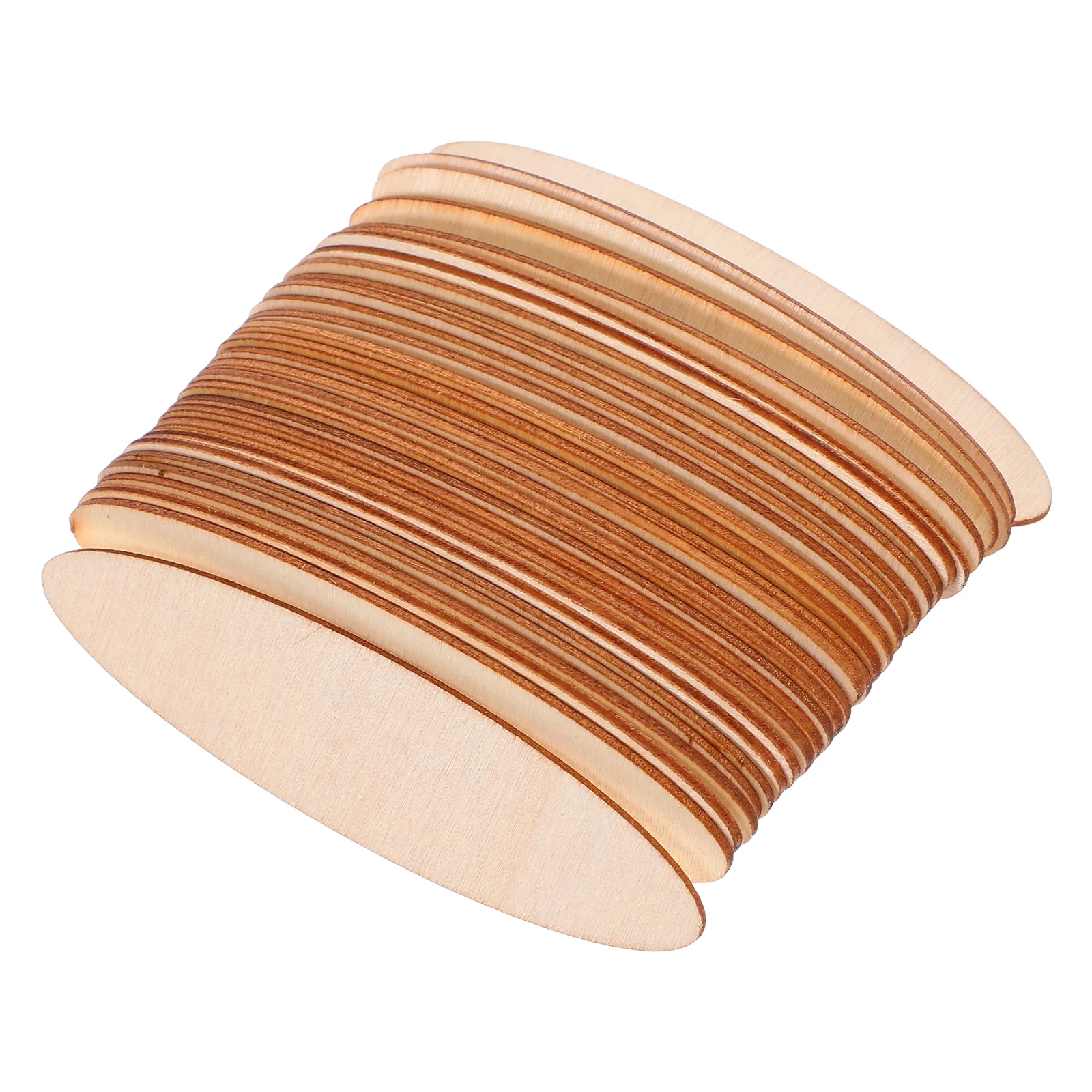 

30pcs Oval Wooden Pieces Unfinished Natural Wood Chips For Kids Creative Doodling Craft Puzzle Game Diy Learning Activities