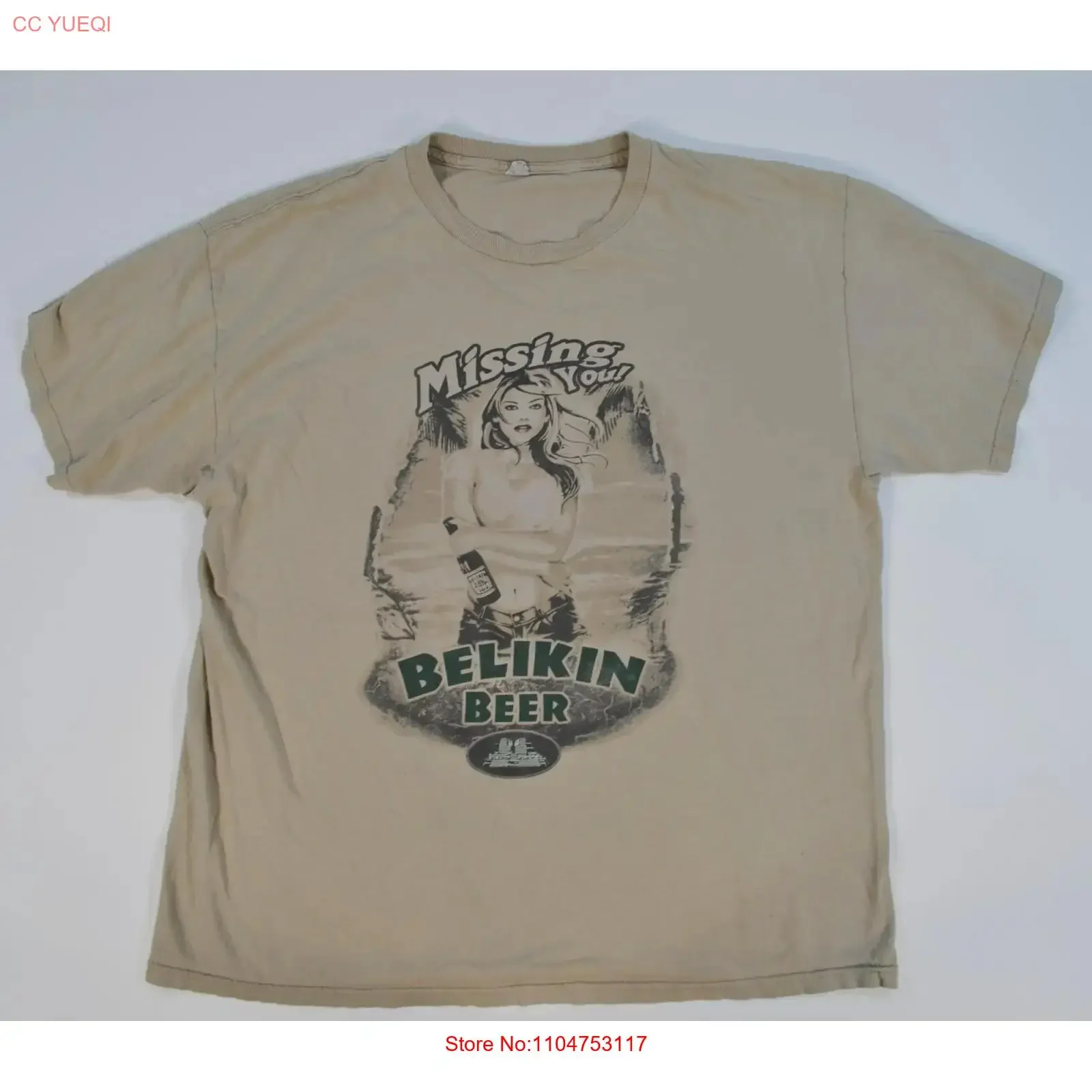 Belikin Missing You Beer Sexy Girl Promo T Shirt Belize long or short sleeves vintage Washed Comfortable homme Versatile