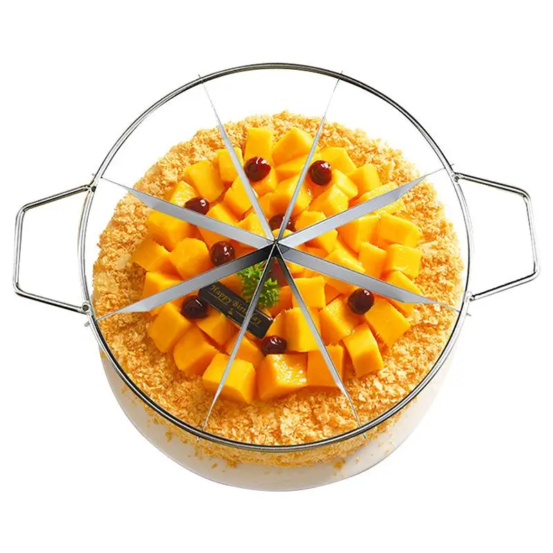 Stainless Steel Cake Cutter Slicer 4-10 Even Slices Pastry Portion Marker Pizza Pie Divider Kitchen Baking Tool